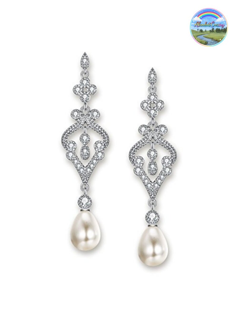 Sterling Silver Freshwater Pearl Dangle Earrings Bridal Prom Jewelry
